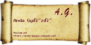 Anda Győző névjegykártya